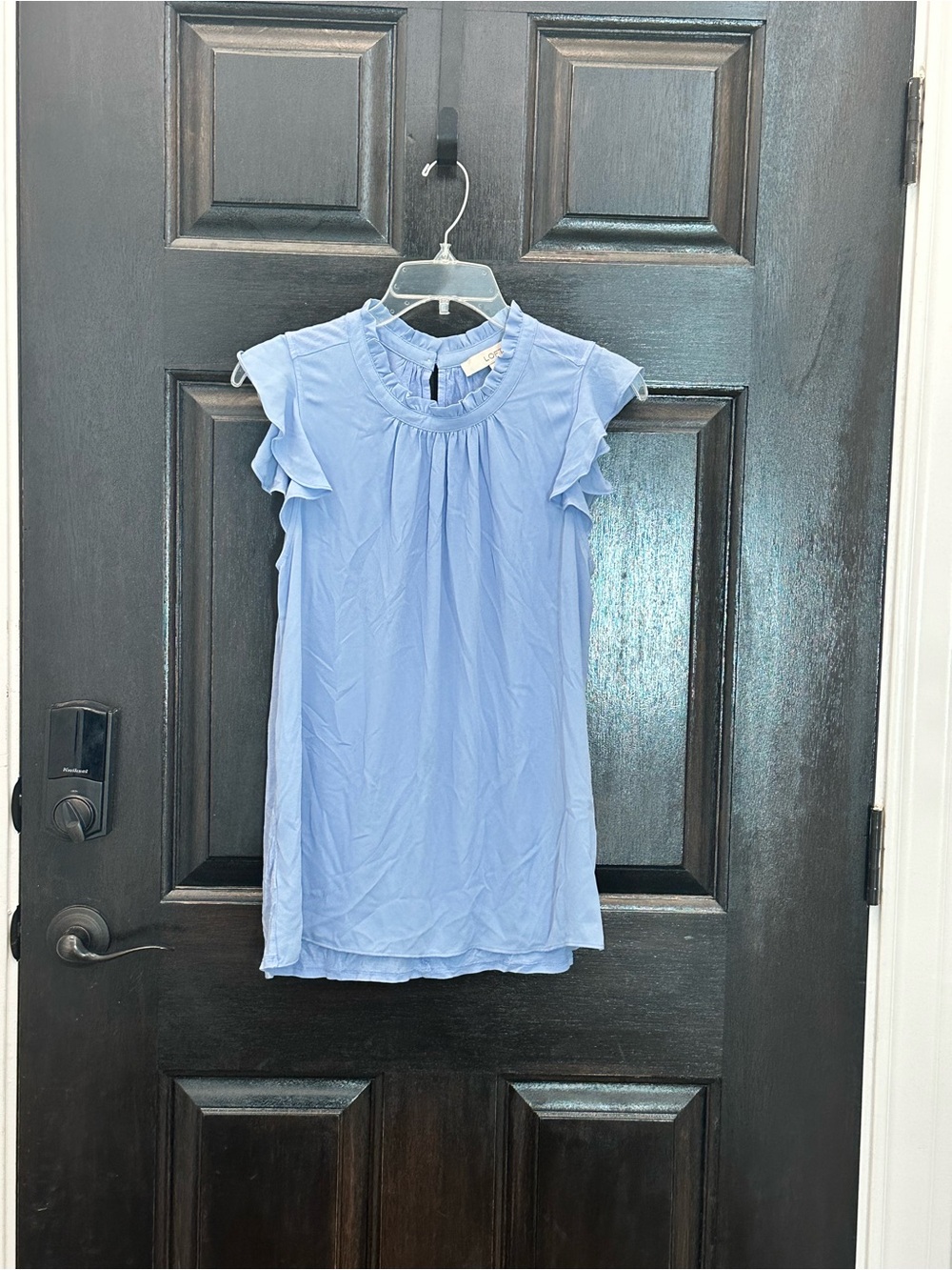 LOFT Baby Blue Ruffle Sleeve Women’s Top M